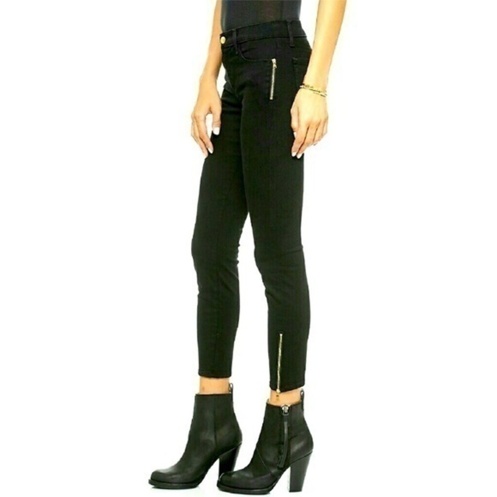 J Brand Jeans Tali Vanity Zipper-Cuff Cropped‎ Skinny Jeans Indigo Sz 28